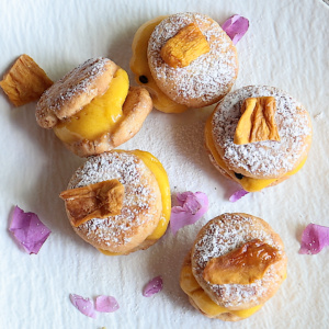 GALLETAS DE COCO CON SORBETE DE MANGO